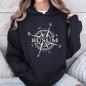 Preview: Damen Kapuzenpullover Büsum Kompass Schwarz