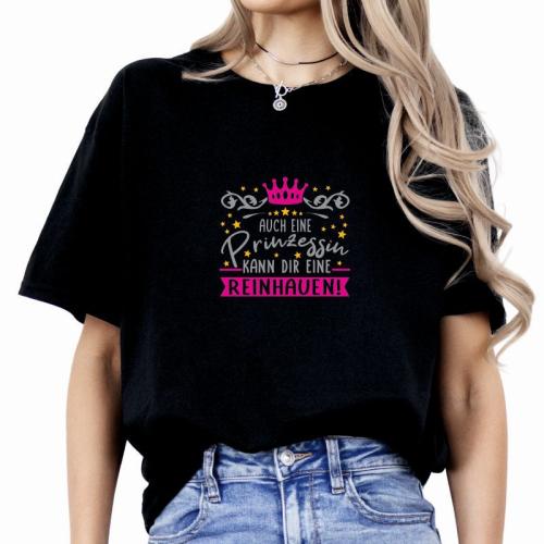 TShirt - auch-eine-Prinzessin-kann-dir-eine-reinhauen