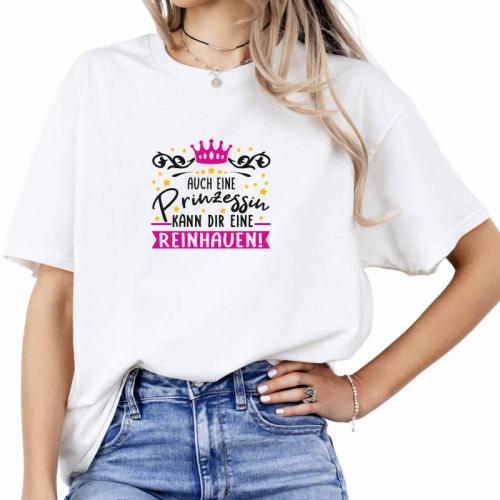 TShirt - auch-eine-Prinzessin-kann-dir-eine-reinhauen