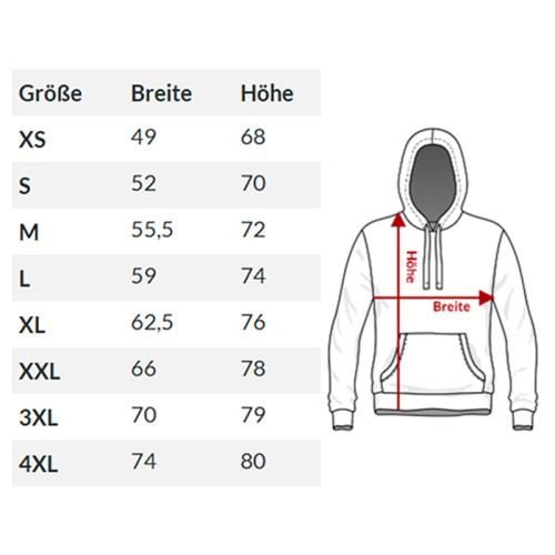 Herren Hoodie - Kaputzenputzenpulover Quad Gelände Größentabelle