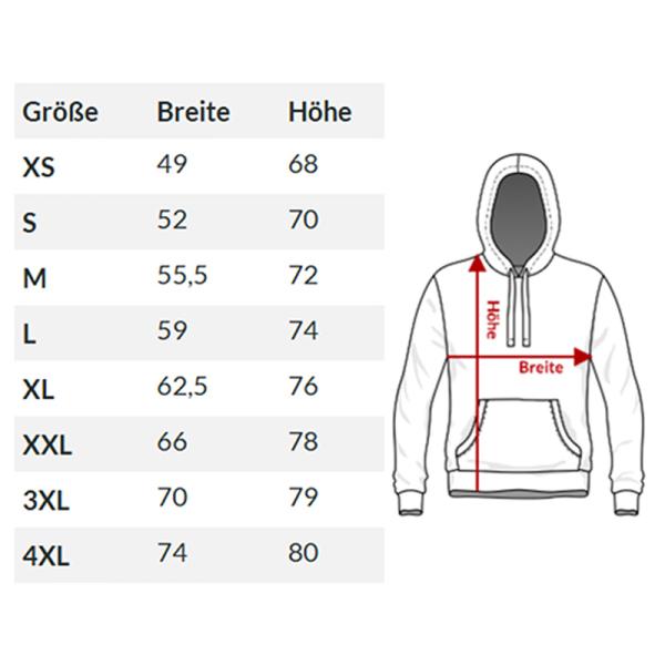 Herren Hoodie - Kaputzenputzenpulover Quad Gelände Größentabelle