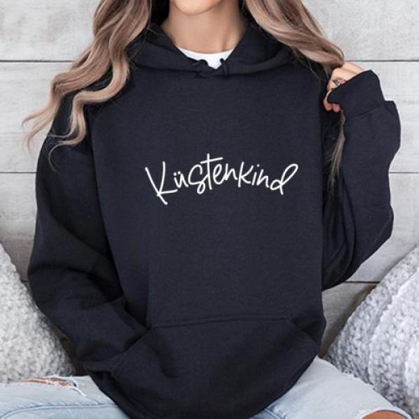 Damen Kapuzenpullover Küstenkind Schwarz