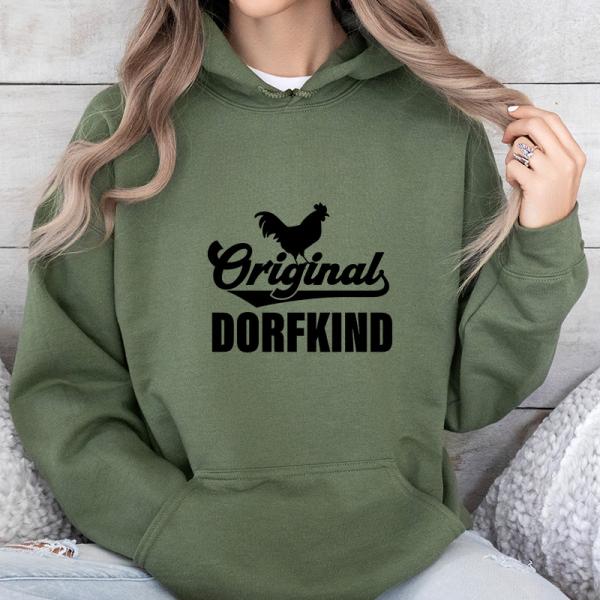Damen Kapuzenpullover Original Dorfkind Oliv
