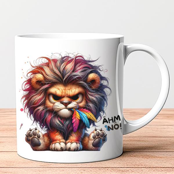 Motivtasse Loui Löwe in der Farbe weiß